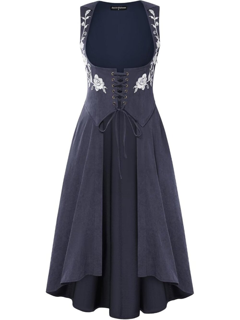 Women's Navy Renaissance Under Bust Pirate Hood Medieval Costume Dress